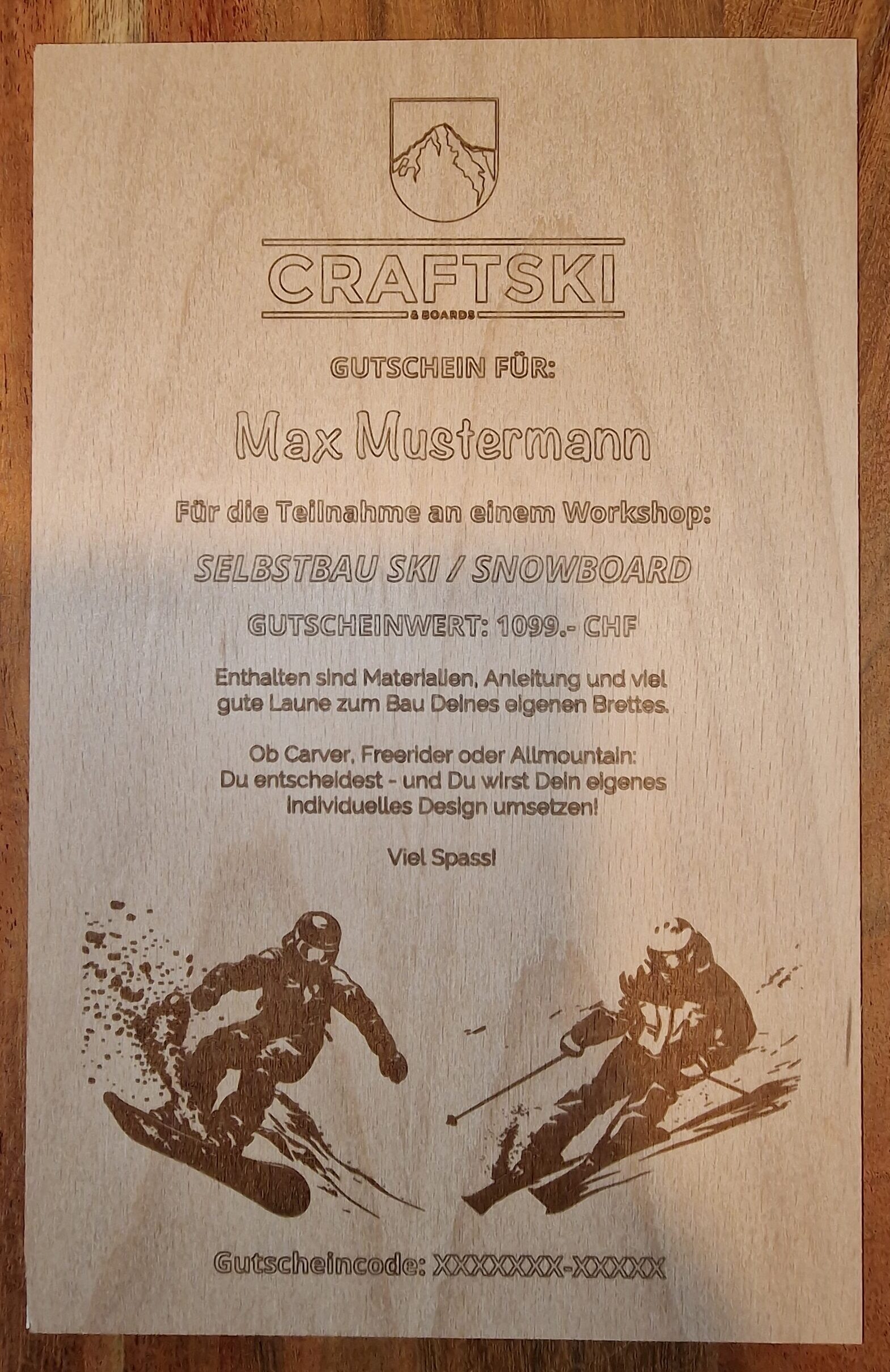 Wertgutschein Holz